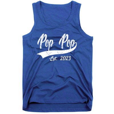 Vintage Pop Pop Est 2023 Fathers Day Dad Grandpa Gift Tank Top