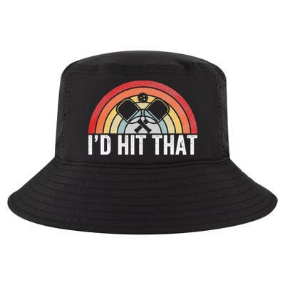 Vintage Pickleball Player Funny I'd Hit That Retro Gift Cool Comfort Performance Bucket Hat