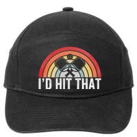 Vintage Pickleball Player Funny I'd Hit That Retro Gift 7-Panel Snapback Hat