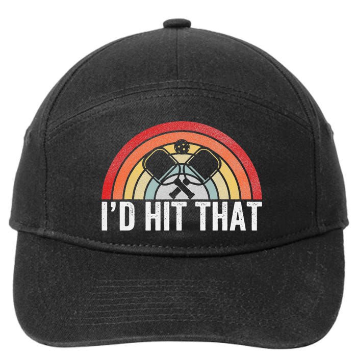 Vintage Pickleball Player Funny I'd Hit That Retro Gift 7-Panel Snapback Hat