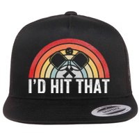 Vintage Pickleball Player Funny I'd Hit That Retro Gift Flat Bill Trucker Hat