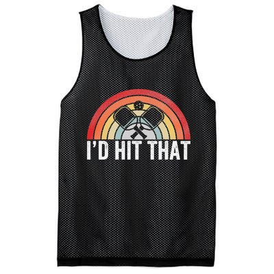 Vintage Pickleball Player Funny I'd Hit That Retro Gift Mesh Reversible Basketball Jersey Tank