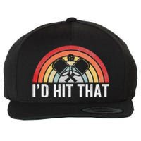 Vintage Pickleball Player Funny I'd Hit That Retro Gift Wool Snapback Cap