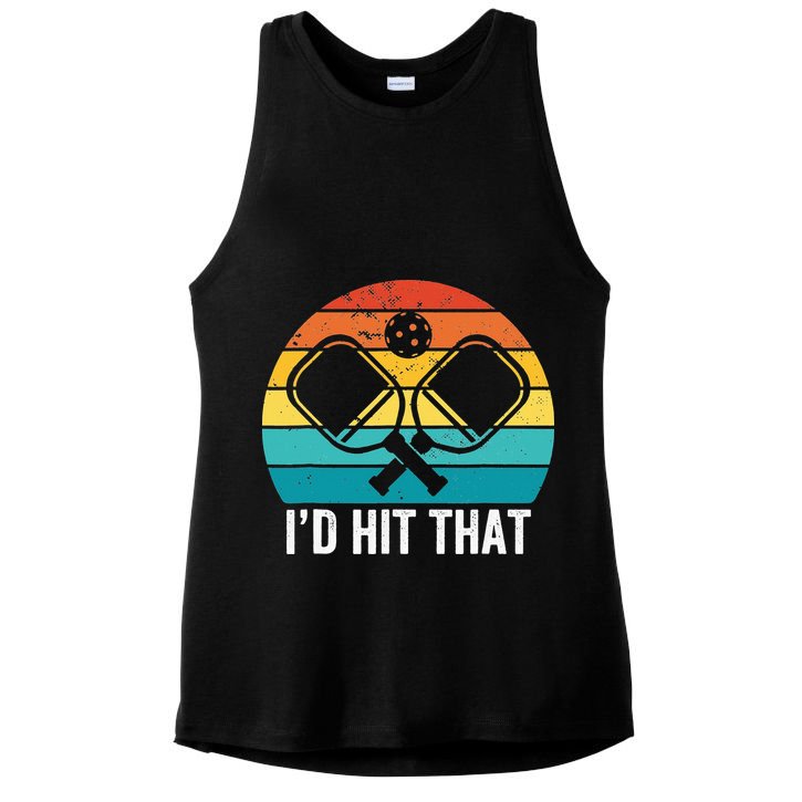 Vintage Pickleball Player Funny I'd Hit That Retro Gift Ladies PosiCharge Tri-Blend Wicking Tank