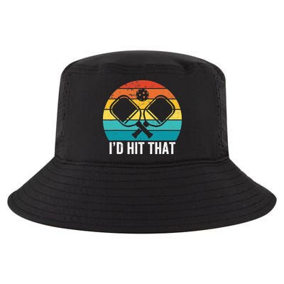 Vintage Pickleball Player Funny I'd Hit That Retro Gift Cool Comfort Performance Bucket Hat