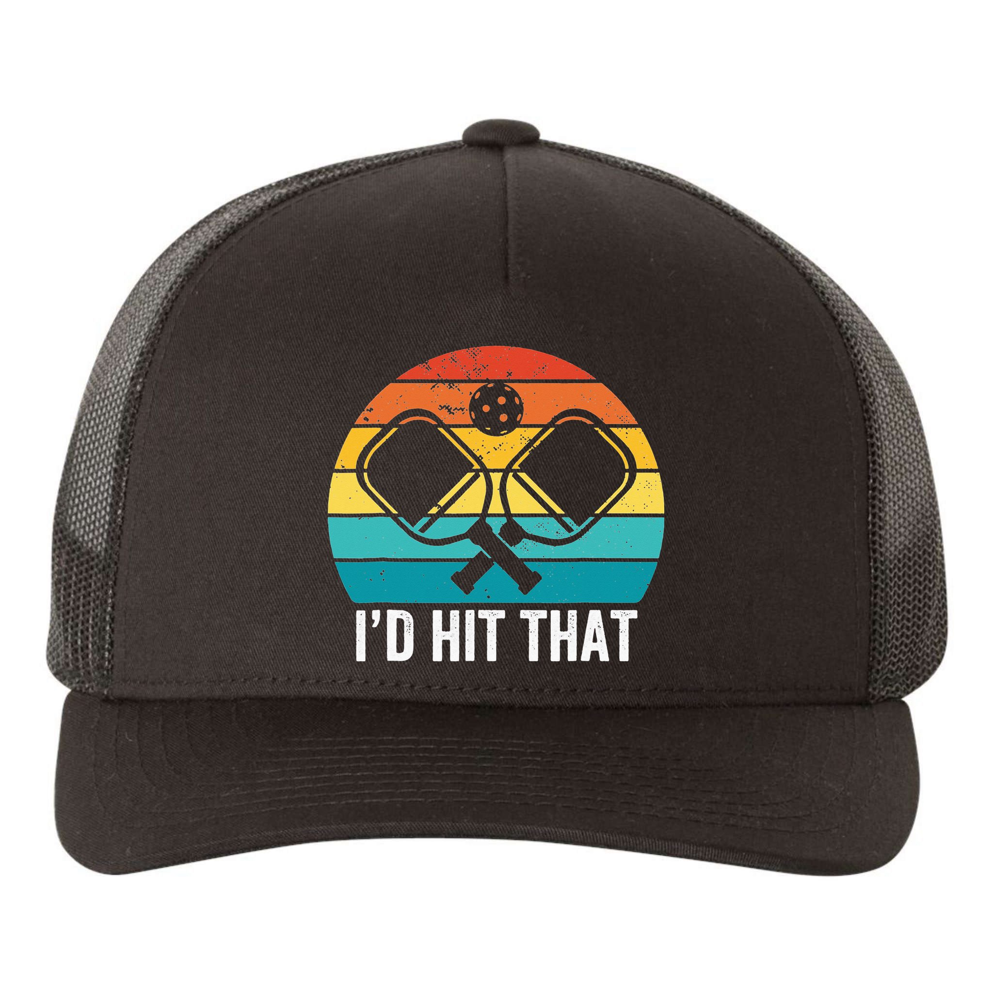 Vintage Pickleball Player Funny I'd Hit That Retro Gift Yupoong Adult 5-Panel Trucker Hat