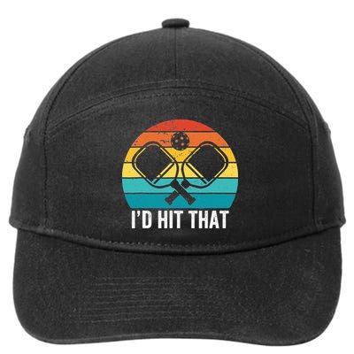 Vintage Pickleball Player Funny I'd Hit That Retro Gift 7-Panel Snapback Hat