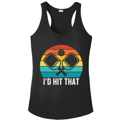 Vintage Pickleball Player Funny I'd Hit That Retro Gift Ladies PosiCharge Competitor Racerback Tank
