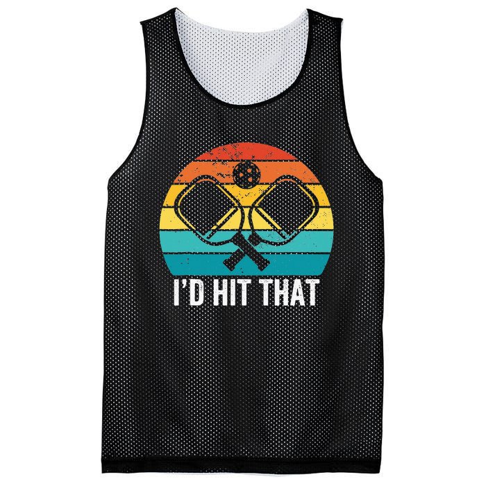 Vintage Pickleball Player Funny I'd Hit That Retro Gift Mesh Reversible Basketball Jersey Tank