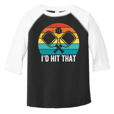 Vintage Pickleball Player Funny I'd Hit That Retro Gift Toddler Fine Jersey T-Shirt