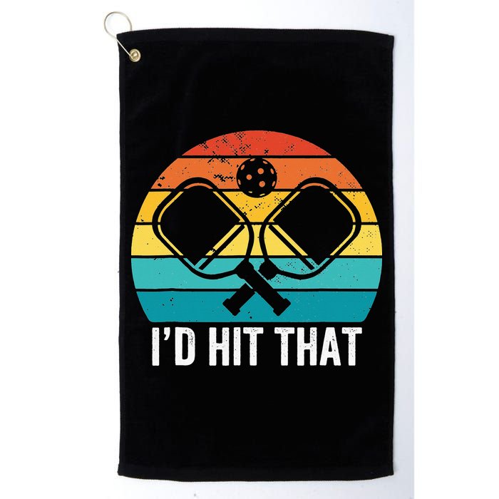 Vintage Pickleball Player Funny I'd Hit That Retro Gift Golf Towel