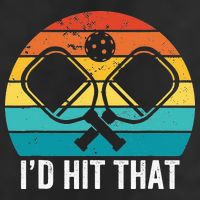Vintage Pickleball Player Funny I'd Hit That Retro Gift Golf Towel