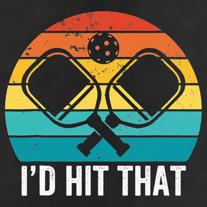 Vintage Pickleball Player Funny I'd Hit That Retro Gift Golf Towel