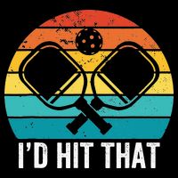 Vintage Pickleball Player Funny I'd Hit That Retro Gift Crop Top