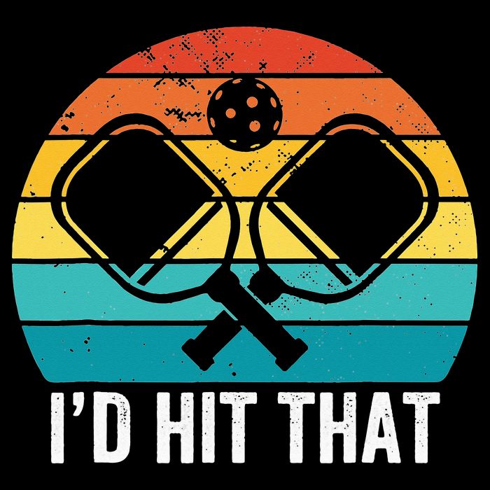 Vintage Pickleball Player Funny I'd Hit That Retro Gift Crop Top
