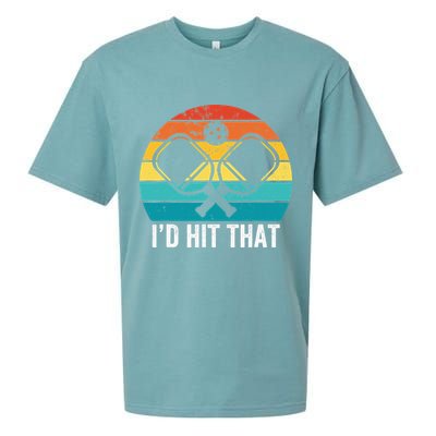 Vintage Pickleball Player Funny I'd Hit That Retro Gift Sueded Cloud Jersey T-Shirt