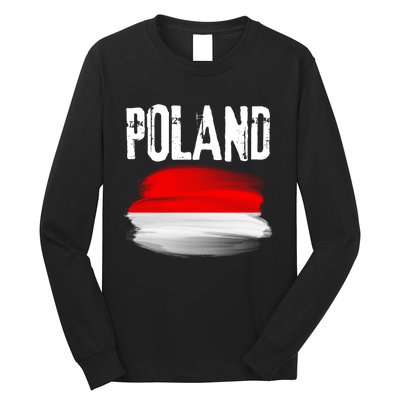 Vintage Poland Polska Polish Flag Souvenir Gift Long Sleeve Shirt