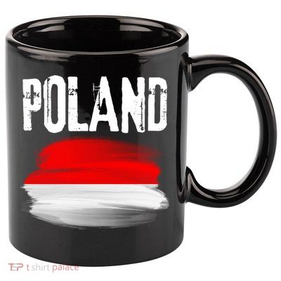Vintage Poland Polska Polish Flag Souvenir Gift 11oz C Handle Ceramic Mug