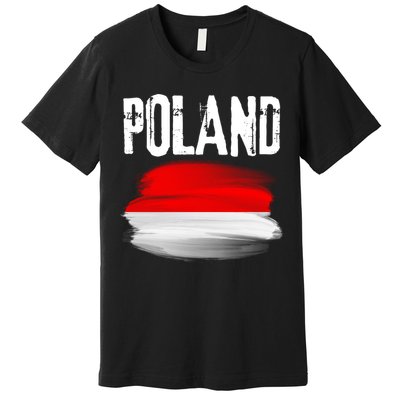 Vintage Poland Polska Polish Flag Souvenir Gift Premium T-Shirt