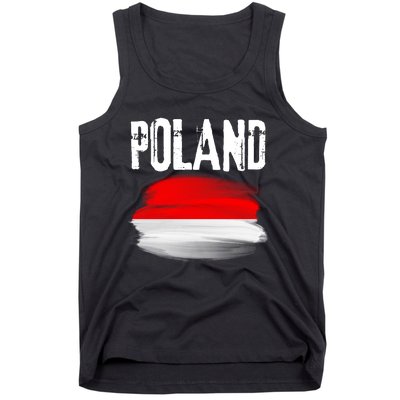 Vintage Poland Polska Polish Flag Souvenir Gift Tank Top