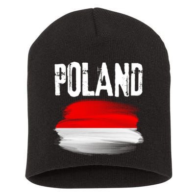 Vintage Poland Polska Polish Flag Souvenir Gift Short Acrylic Beanie