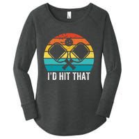 Vintage Pickleball Player Funny I'd Hit That Retro Gift Women's Perfect Tri Tunic Long Sleeve Shirt