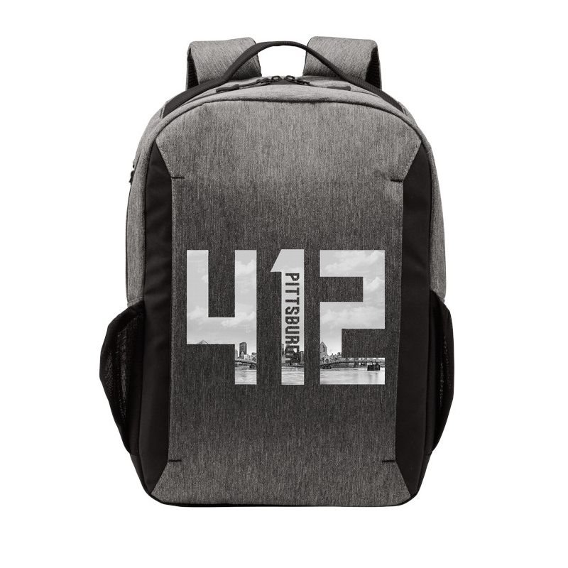 Vintage Pittsburgh Pennsylvania 412 Area Code Skyline Vector Backpack