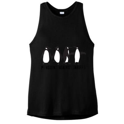 Vintage Penguins Protest Against Funny Penguins Tariffs  Ladies PosiCharge Tri-Blend Wicking Tank
