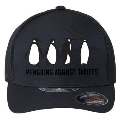 Vintage Penguins Protest Against Funny Penguins Tariffs  Flexfit Unipanel Trucker Cap