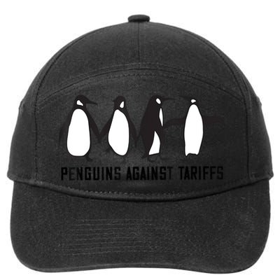Vintage Penguins Protest Against Funny Penguins Tariffs  7-Panel Snapback Hat