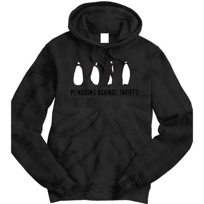 Vintage Penguins Protest Against Funny Penguins Tariffs  Tie Dye Hoodie