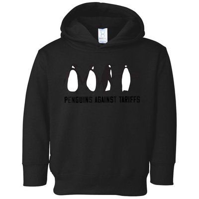 Vintage Penguins Protest Against Funny Penguins Tariffs  Toddler Hoodie