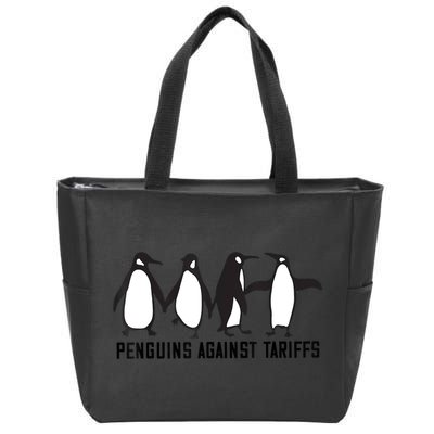 Vintage Penguins Protest Against Funny Penguins Tariffs  Zip Tote Bag