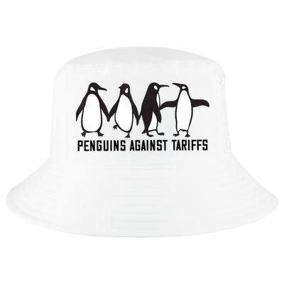 Vintage Penguins Protest Against Funny Penguins Tariffs  Cool Comfort Performance Bucket Hat