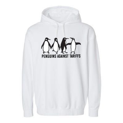 Vintage Penguins Protest Against Funny Penguins Tariffs  Garment-Dyed Fleece Hoodie
