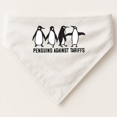 Vintage Penguins Protest Against Funny Penguins Tariffs  USA-Made Doggie Bandana