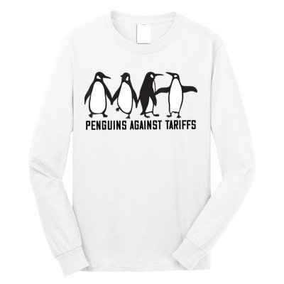 Vintage Penguins Protest Against Funny Penguins Tariffs  Long Sleeve Shirt