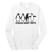 Vintage Penguins Protest Against Funny Penguins Tariffs  Long Sleeve Shirt
