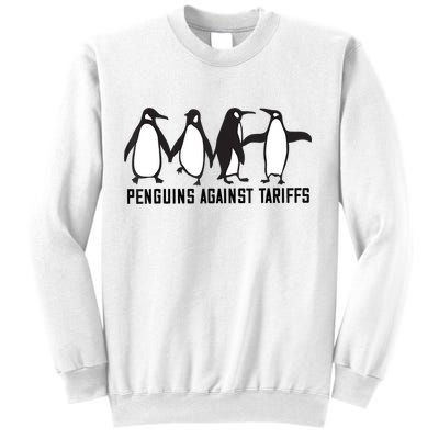 Vintage Penguins Protest Against Funny Penguins Tariffs  Sweatshirt