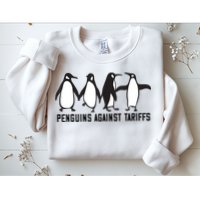 Vintage Penguins Protest Against Funny Penguins Tariffs  Sweatshirt
