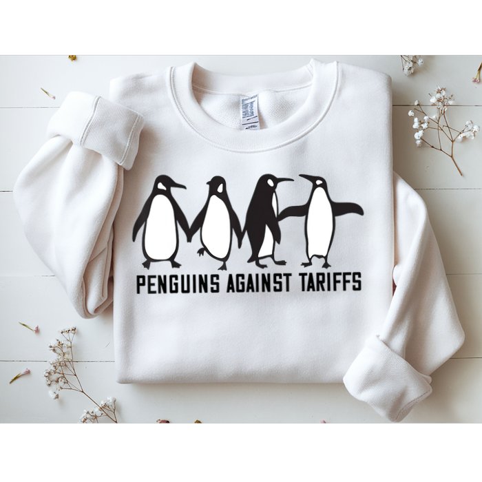 Vintage Penguins Protest Against Funny Penguins Tariffs  Sweatshirt