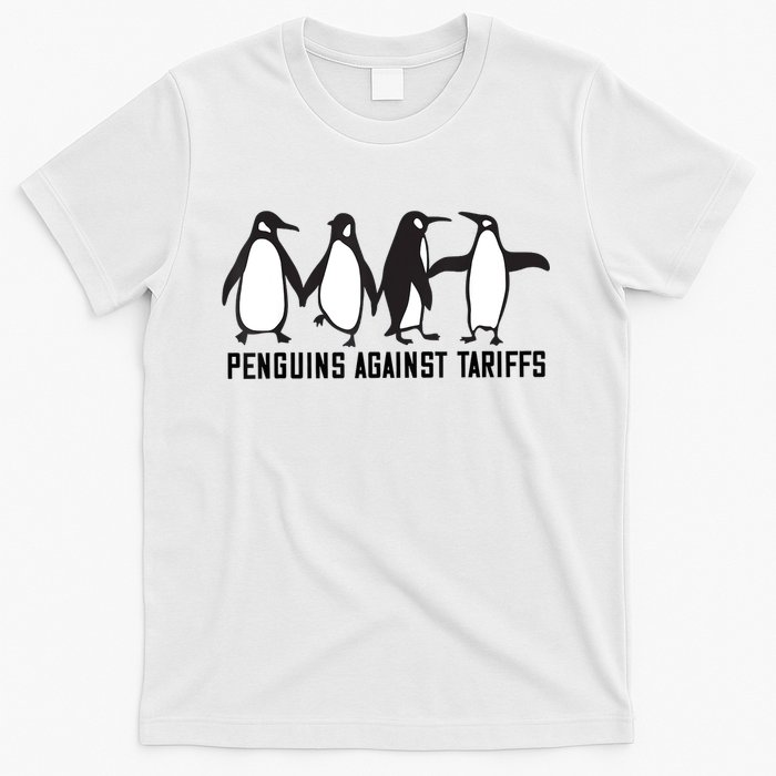 Vintage Penguins Protest Against Funny Penguins Tariffs  T-Shirt