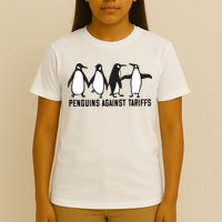 Vintage Penguins Protest Against Funny Penguins Tariffs  T-Shirt