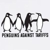 Vintage Penguins Protest Against Funny Penguins Tariffs  Bucket Hat