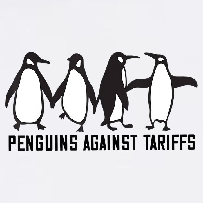 Vintage Penguins Protest Against Funny Penguins Tariffs  Bucket Hat