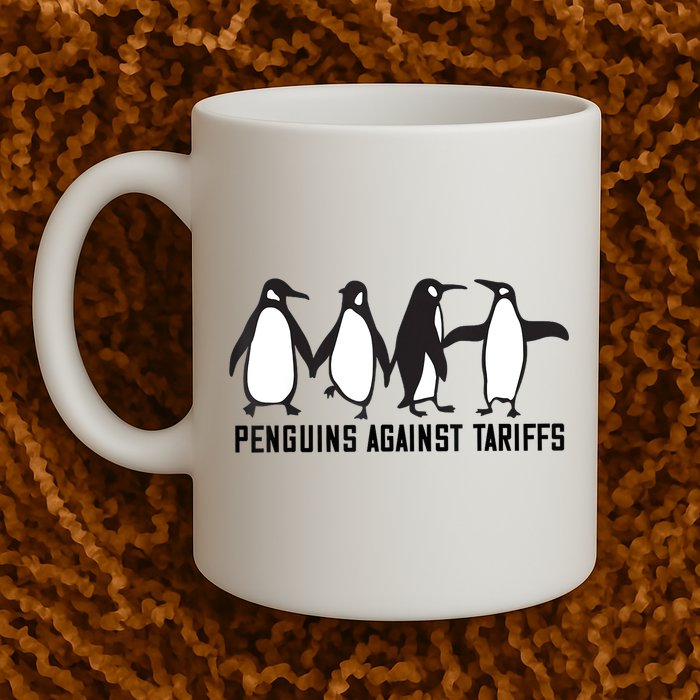 Vintage Penguins Protest Against Funny Penguins Tariffs  Mug