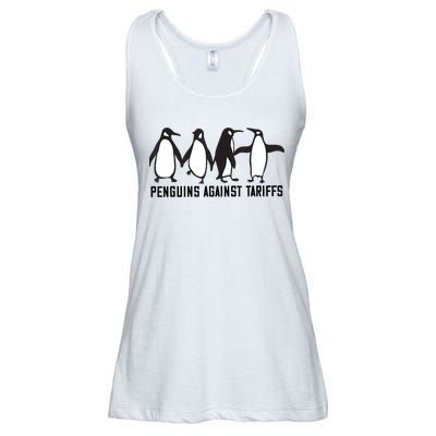 Vintage Penguins Protest Against Funny Penguins Tariffs  Ladies Essential Flowy Tank