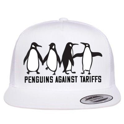 Vintage Penguins Protest Against Funny Penguins Tariffs  Flatbill Hat