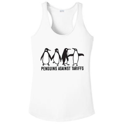 Vintage Penguins Protest Against Funny Penguins Tariffs  Ladies PosiCharge Competitor Racerback Tank