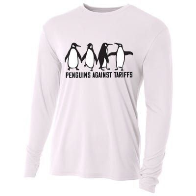 Vintage Penguins Protest Against Funny Penguins Tariffs  Cooling Performance Long Sleeve Crew